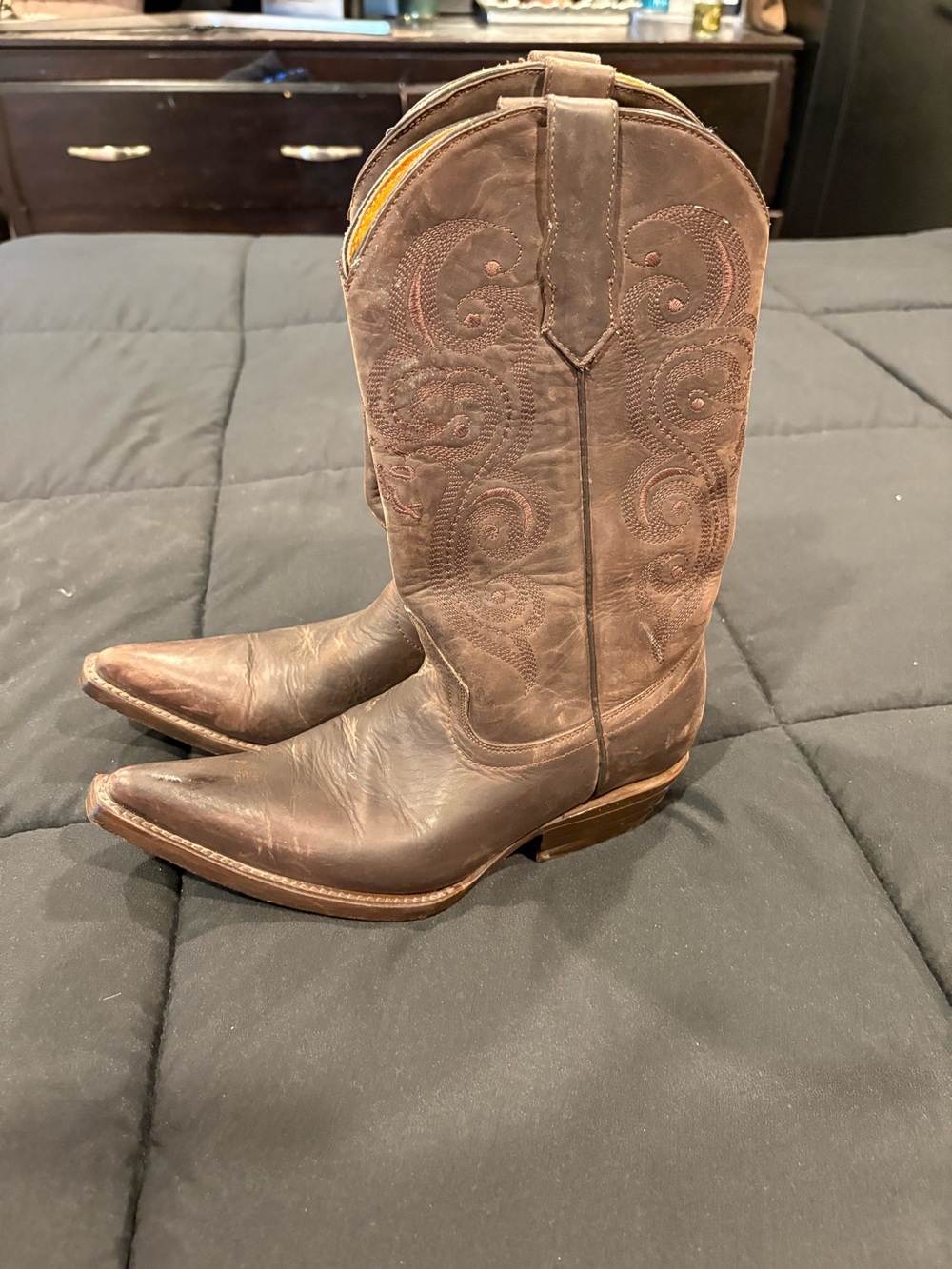 Brown Leather Western Cowboy Boots